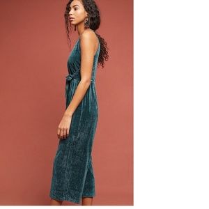 Anthropologie Pants - Anthropologie EVELYN VELVET TIE-FRONT JUMPSUIT new Anthropologie Pants - Anthropologie EVELYN VELVET TIE-FRONT JUMPSUIT new